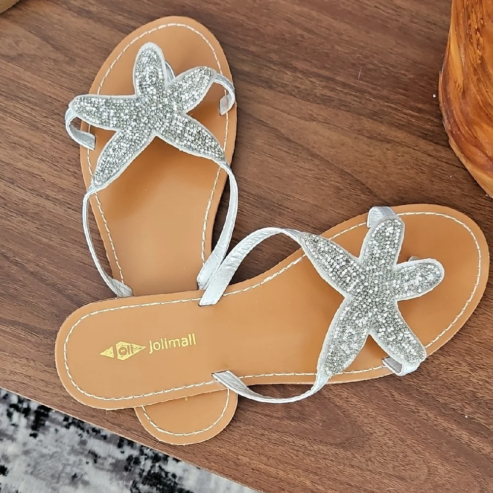 Silver Starfish Women's Sandals - Picture 1 of 2